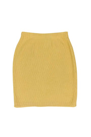Current Boutique-St. John - Yellow Textured Knit Skirt Sz 6