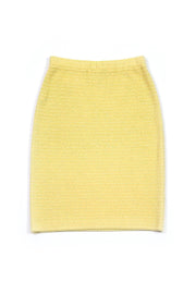 Current Boutique-St. John - Yellow & White Textured Skirt Sz 4
