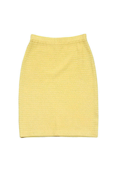Current Boutique-St. John - Yellow & White Textured Skirt Sz 4