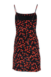 Current Boutique-Staud - Black & Orange Poppy Print Sleeveless Mini Dress Sz 0