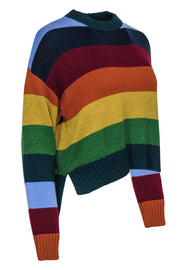 Current Boutique-Staud - Multicolor Striped Merino Wool Blend Crewneck Sweater Sz S
