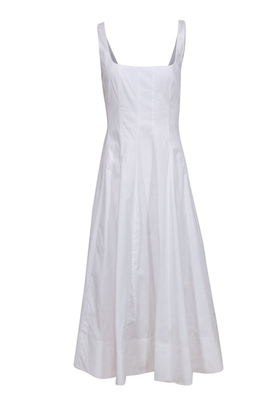 Current Boutique-Staud - White Cotton Scoop Neck Sleeveless Maxi Dress Sz 12