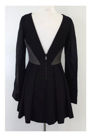 Current Boutique-Stella & Jamie - Black & Grey Leather Sleeve Dress Sz M