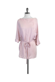 Current Boutique-Stella & Jamie - Blush Silk Short Sleeve Top Sz S