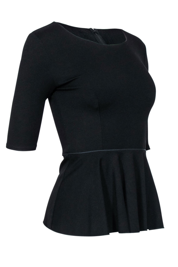 Current Boutique-Stella McCartney - Black Peplum Shirt w/ Sz XS