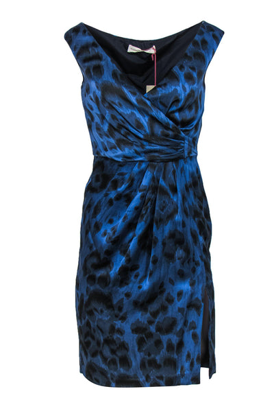 Current Boutique-Stella McCartney - Blue & Black Leopard Print Silk Dress Sz 6