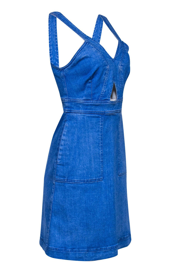 Current Boutique-Stella McCartney - Light Blue Denim Keyhole Cutout Sundress w/ Pockets Sz 8