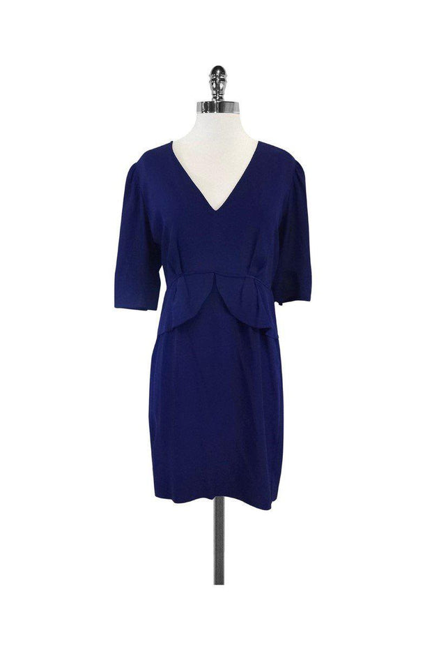 Current Boutique-Stella McCartney - Navy Silk Quarter Length Sleeve Dress Sz 8