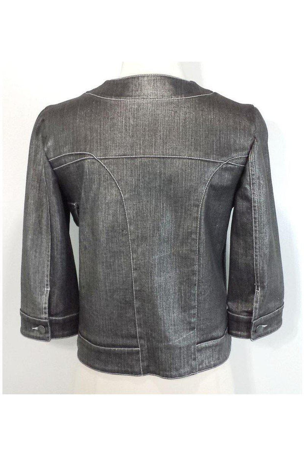 Current Boutique-Stella McCartney - Silver Denim Cropped Jacket Sz 6