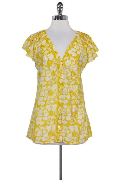 Current Boutique-Stella McCartney - Yellow Printed Cotton Top Sz 8