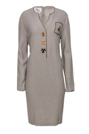 Current Boutique-Steve Fabrikant - Vintage Sage Green Long Sleeve Dress w/ Dress Buttons Sz 16