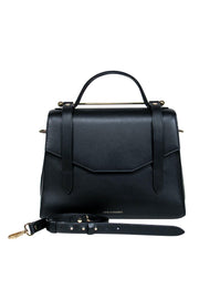 Current Boutique-Strathberry - Black Leather Convertible Crossbody w/ Gold Bar Detail