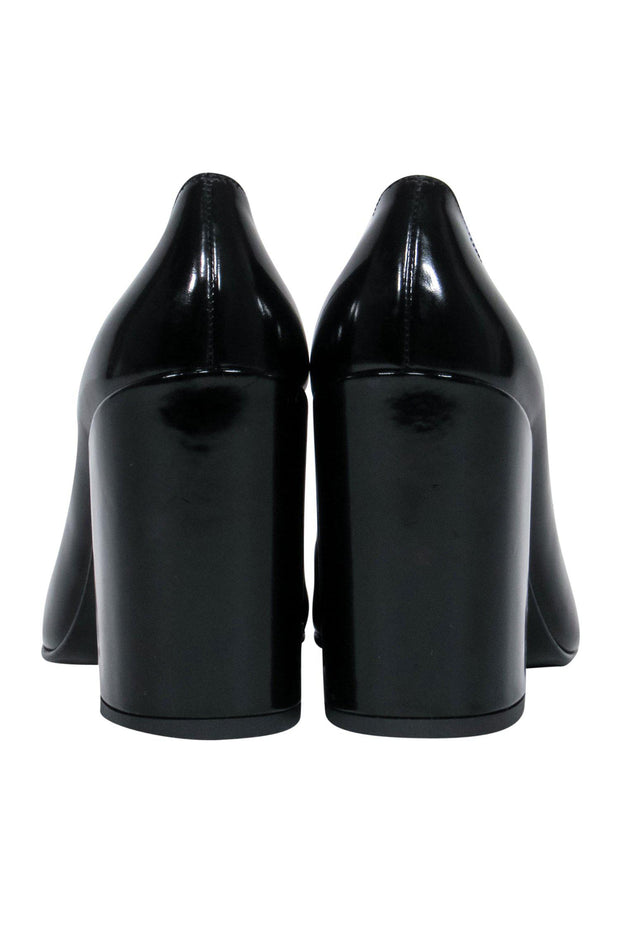 Current Boutique-Stuart Weitzman - Black Leather Block Heeled Pumps Sz 6