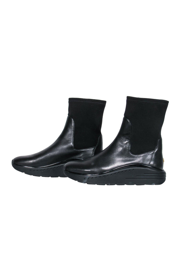 Current Boutique-Stuart Weitzman - Black Leather Evonna Platform Boots Sz 6