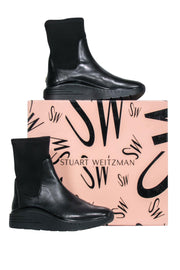 Current Boutique-Stuart Weitzman - Black Leather Evonna Platform Boots Sz 6