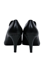 Current Boutique-Stuart Weitzman - Black Leather Heel Pointed Toe "Napa" Booties Sz 9.5