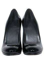 Current Boutique-Stuart Weitzman - Black Patent Leather Round Toe Pumps Sz 7.5