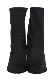 Current Boutique-Stuart Weitzman - Black Pointed Toe Heeled Sock Booties Sz 6.5