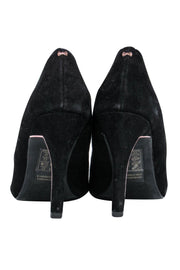 Current Boutique-Stuart Weitzman - Black Pointed Toe Heels w/ Jeweled Ring Detail Sz 5.5