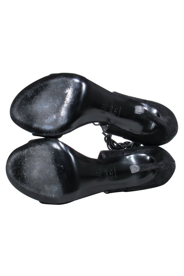 Current Boutique-Stuart Weitzman - Black Strappy Heels Sz 8.5