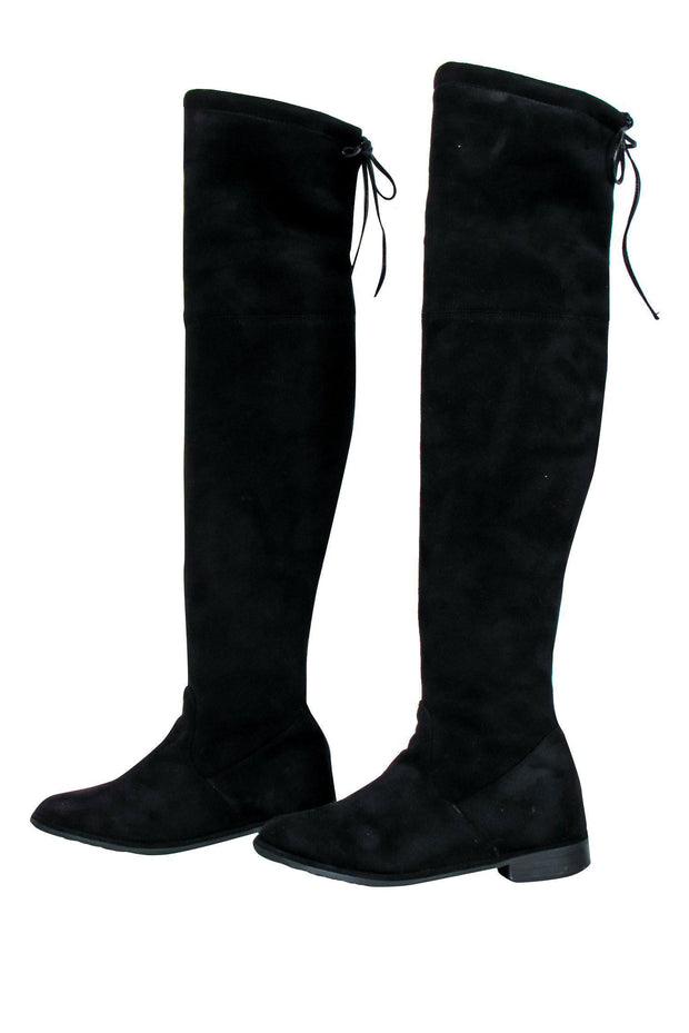Current Boutique-Stuart Weitzman - Black Suede Over-the-Knee Boots Sz 8.5
