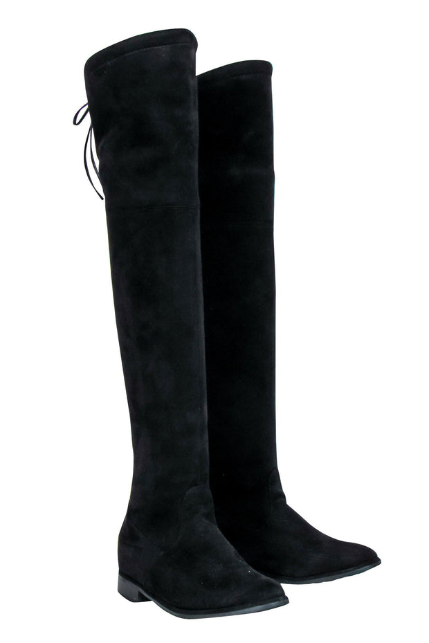 Current Boutique-Stuart Weitzman - Black Suede Over-the-Knee Boots Sz 8.5