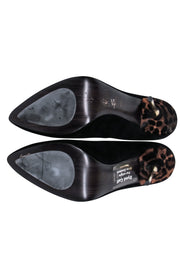 Current Boutique-Stuart Weitzman - Black Suede Pumps w/ Leopard Print Calf Hair Heel Sz 6.5