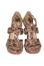 Current Boutique-Stuart Weitzman - Brown Speckled Snakeskin Sandals Sz 7