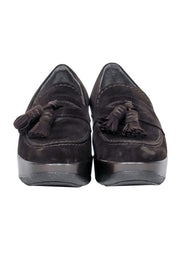 Current Boutique-Stuart Weitzman - Brown Suede Platform Wedge Loafers Sz 6