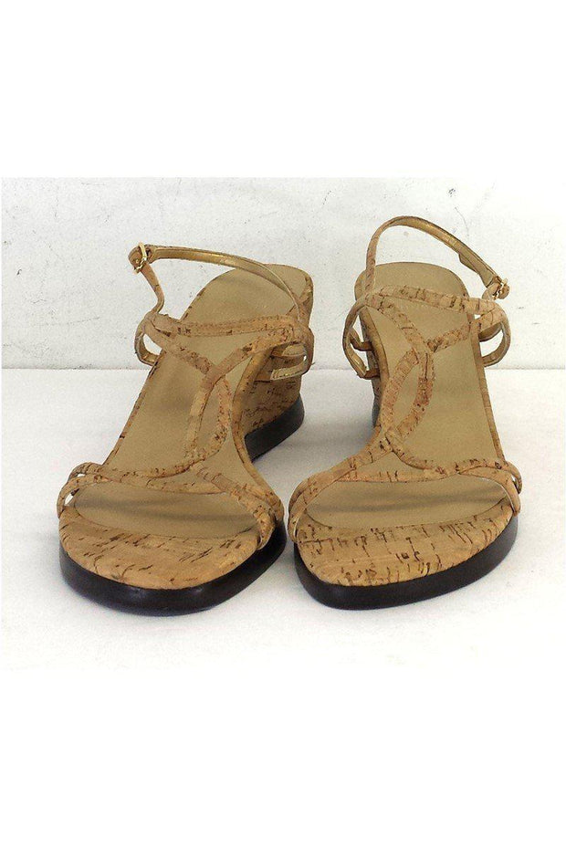 Current Boutique-Stuart Weitzman - Cork Sandal Wedges Sz 10