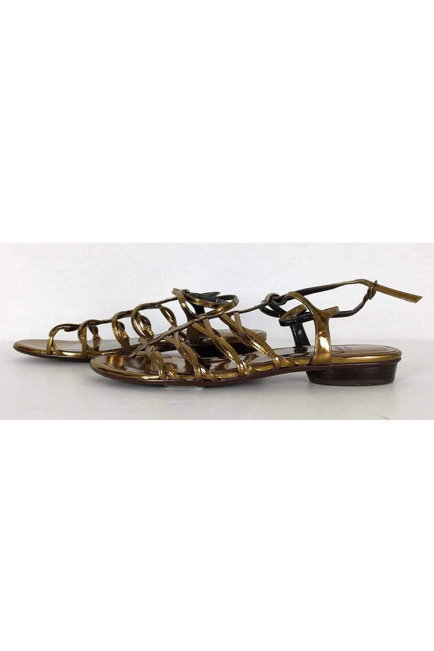 Current Boutique-Stuart Weitzman - Dark Gold Gladiator Sandals Sz 9.5