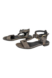 Current Boutique-Stuart Weitzman - Dark Silver Gladiator Sandals Sz 6.5