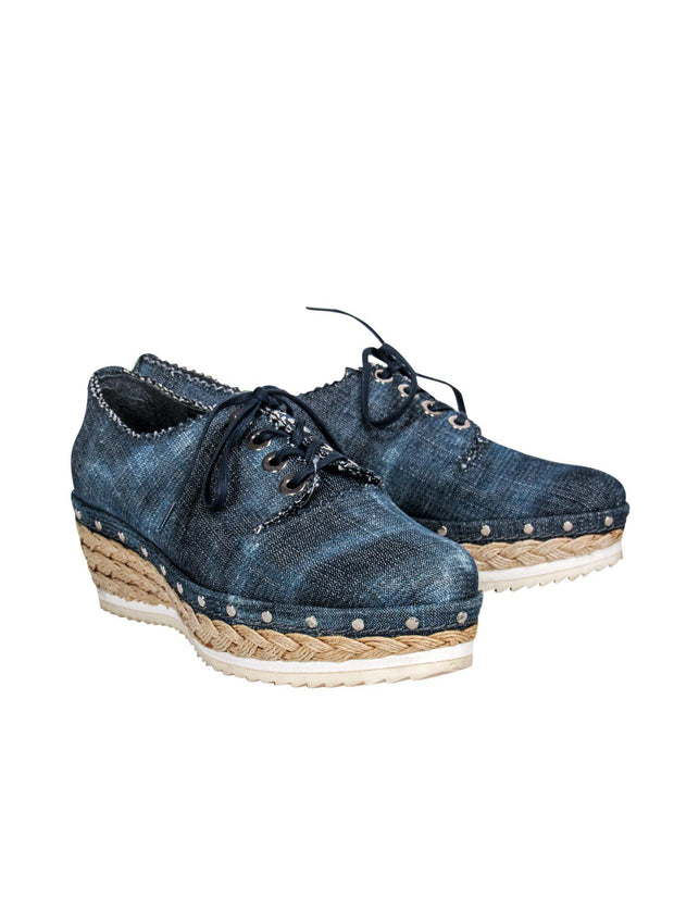 Current Boutique-Stuart Weitzman - Denim Platform Espadrille-Style Shoes Sz 8