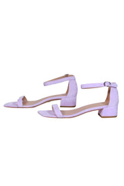 Current Boutique-Stuart Weitzman - Lilac Suede Ankle Strap Square Toe Sandals Sz 11.5