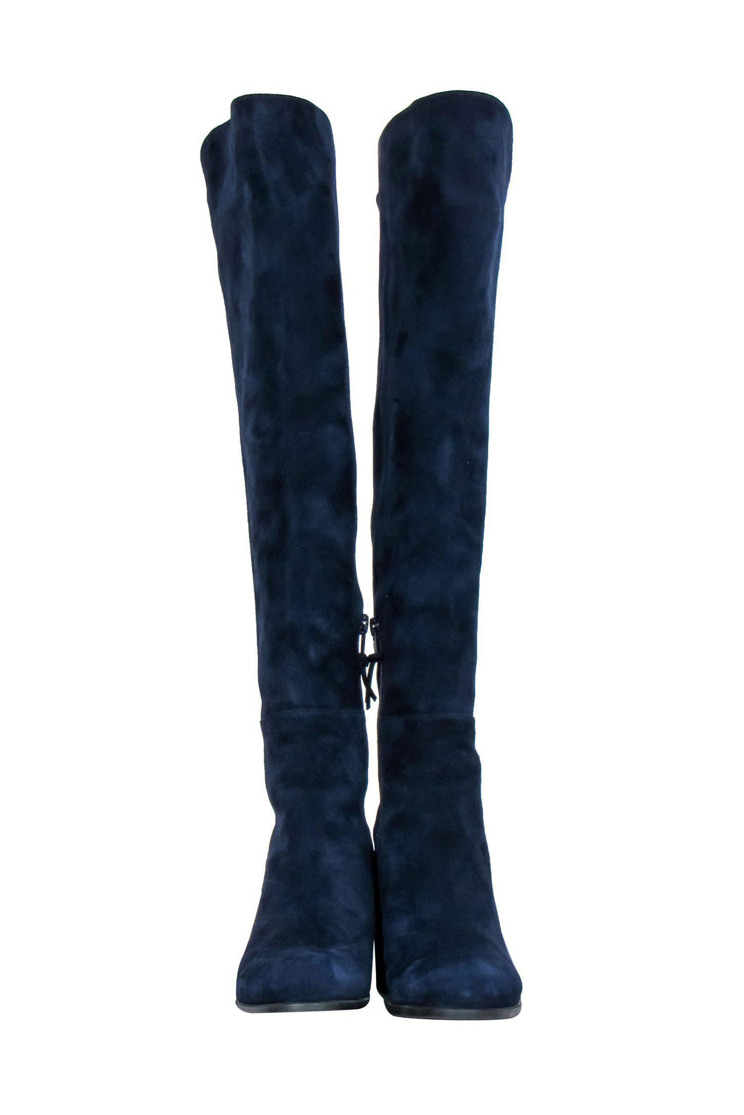 Stuart Weitzman Navy Suede Knee High Heeled Boots Sz 6.5 Current Boutique