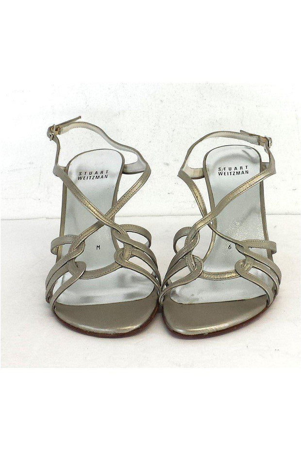 Current Boutique-Stuart Weitzman - Silver Strappy Heels Sz 6