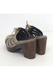 Current Boutique-Stuart Weitzman - Snake Embossed Leather Lace-Up Clogs Sz 6.5