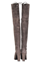 Current Boutique-Stuart Weitzman - Taupe Suede Over-the-Knee Heeled "Highland" Boots Sz 7