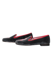 Current Boutique-Stubbs & Wootton - Grey Velvet Loafers w/ Greek Bust Design Sz 8