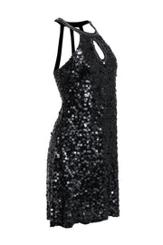 Current Boutique-Sue Wong - Black Sequin & Silk Dress w/ Cage Back Sz 8