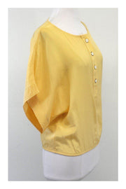 Current Boutique-Sunner - Light Yellow Silk Blouse Sz S