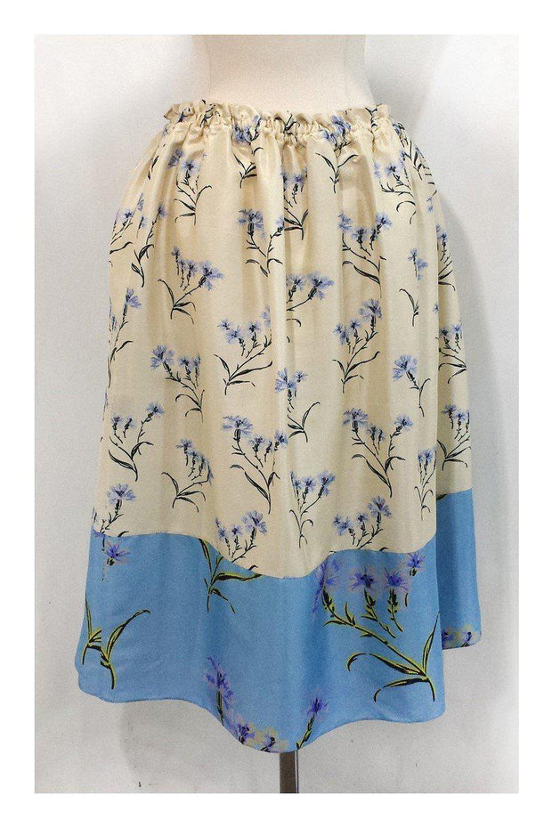 Current Boutique-Suno - Floral Print Silk Drawstring Waist Skirt Sz 4