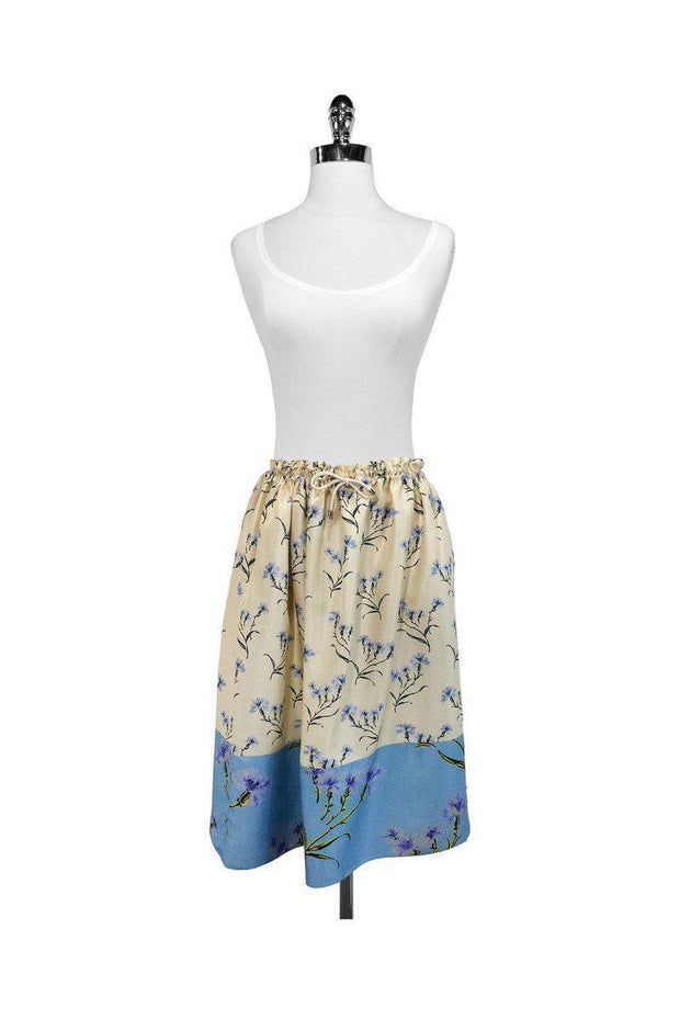 Current Boutique-Suno - Floral Print Silk Drawstring Waist Skirt Sz 4