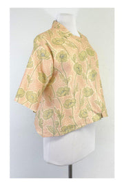 Current Boutique-Suno - Pink & Green Floral Wrap Top Sz 2