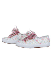 Current Boutique-Superga x LoveShackFancy - White & Multicolored Floral Print Lace-Up Sneakers Sz 7.5
