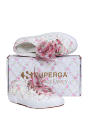 Current Boutique-Superga x LoveShackFancy - White & Multicolored Floral Print Lace-Up Sneakers Sz 7.5