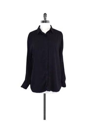 Current Boutique-Surface to Air - Black Cotton Button-Up Blouse Sz 6
