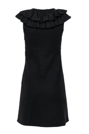 Current Boutique-Susana Monaco - Black Wool Mini Ruffled Dress Sz 6