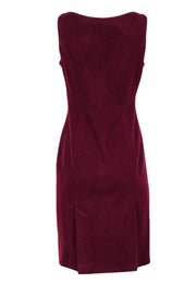 Current Boutique-Susana Monaco - Burgundy Sleeveless Wool Blend Midi Dress w/ Floral Appliques Sz 6