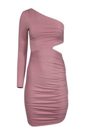Current Boutique-Susana Monaco - Dusty Rose One-Shoulder Ruched Dress w/ Cutout Sz XS